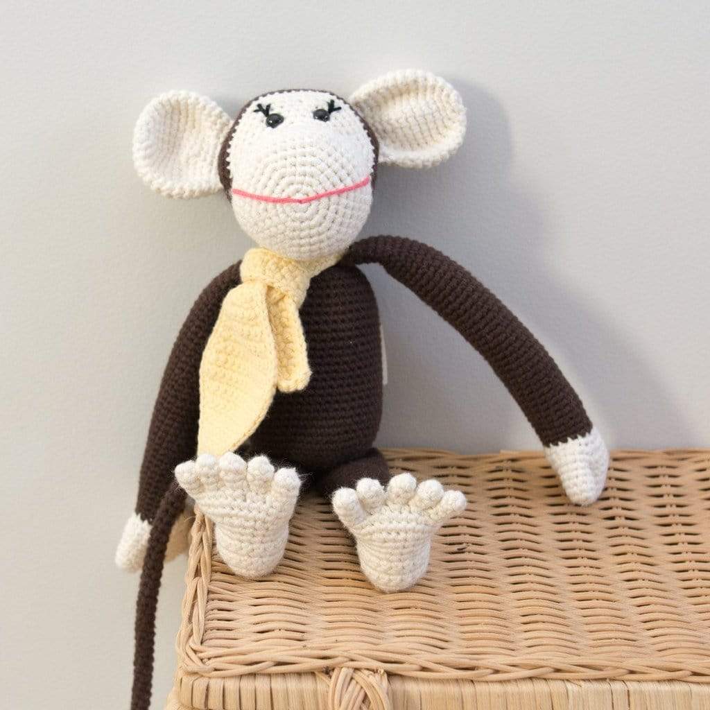 bebemoss.com stuffed animal Momo the monkey - brown handmade by moms  gifts with purpose