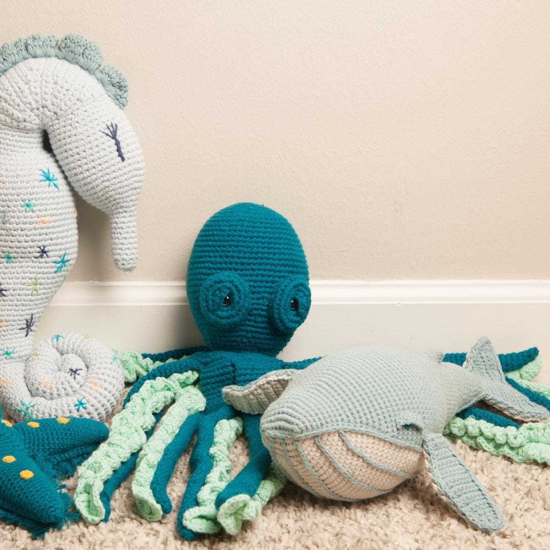 bebemoss.com toy Orlando the Whale- teal handmade by moms  gifts with purpose