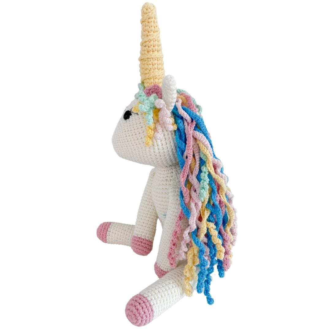 bebemoss.com stuffed animal Rose the Unicorn handmade by moms  gifts with purpose