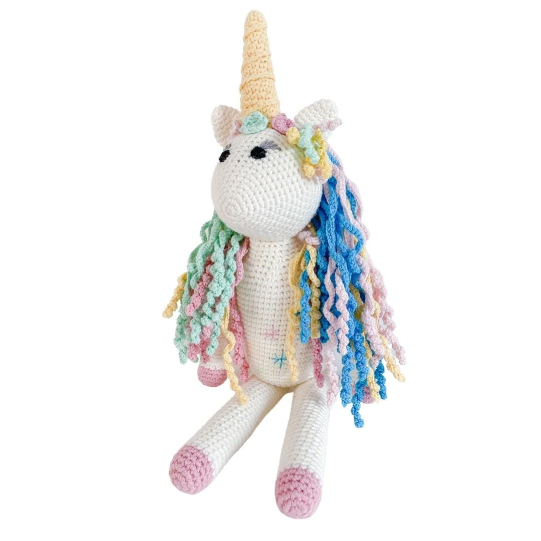 bebemoss.com stuffed animal Rose the Unicorn handmade by moms  gifts with purpose