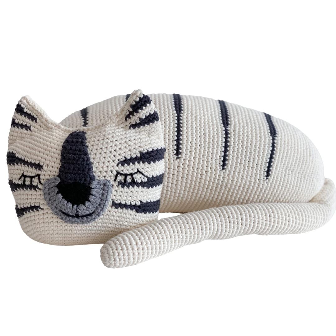 bebemoss.com toy Torey the Tiger- white handmade by moms  gifts with purpose