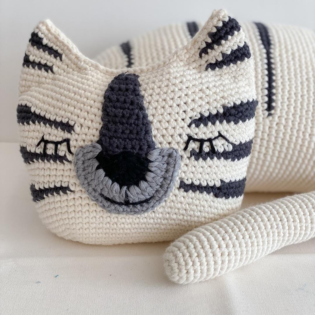 bebemoss.com toy Torey the Tiger- white handmade by moms  gifts with purpose