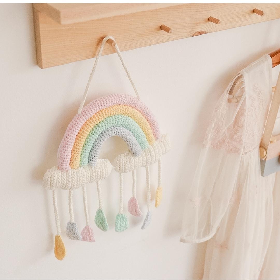 bebemoss.com Wall decor rainbow and clouds handmade by moms  gifts with purpose