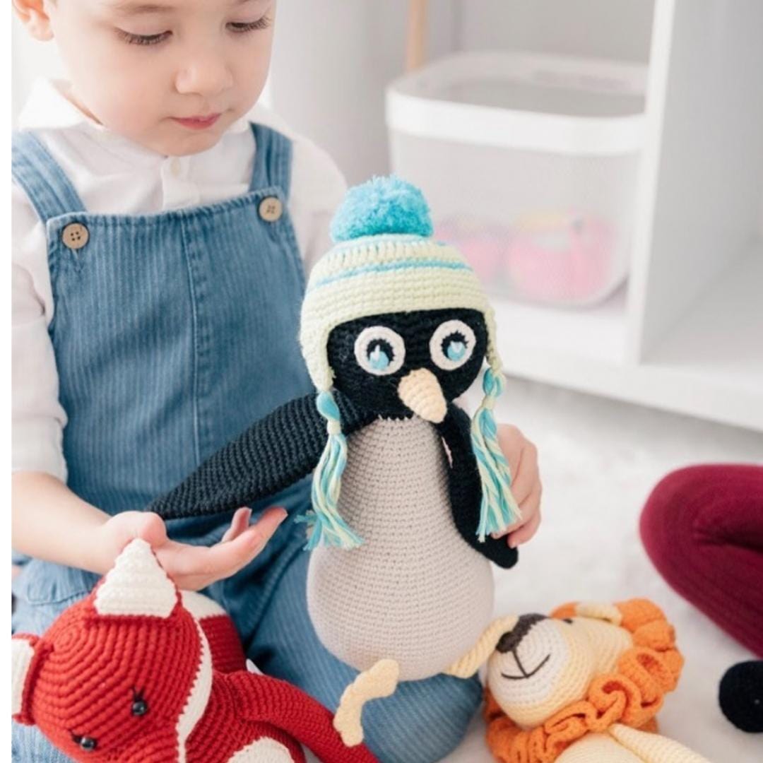 bebemoss.com toy Willy the penguin handmade by moms  gifts with purpose