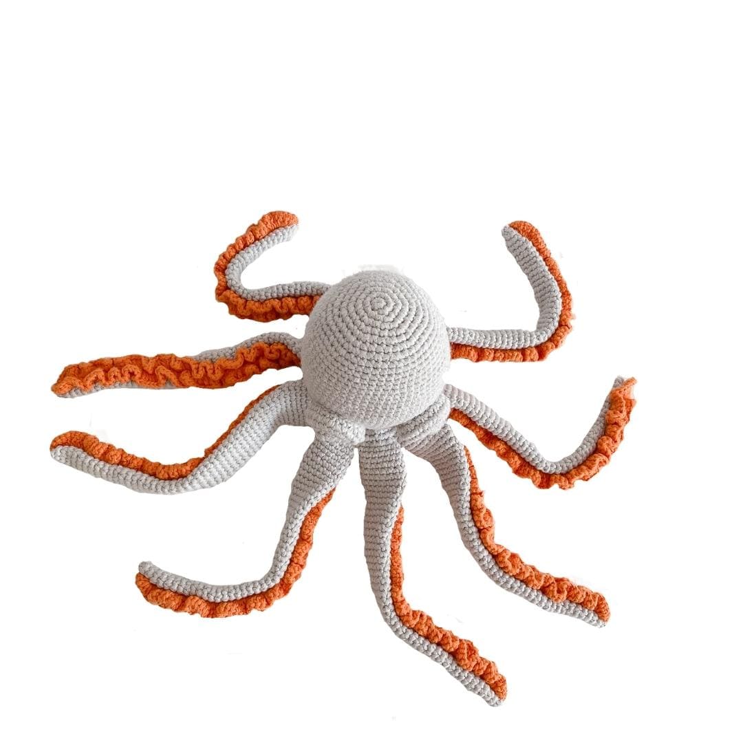 bebemoss.com toy Zelda the Octopus- grey handmade by moms  gifts with purpose